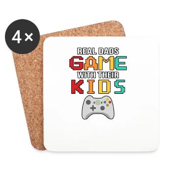 Real Dads Game With Their Kids Gamer Dad - Coasters (set of 4) - white - Front