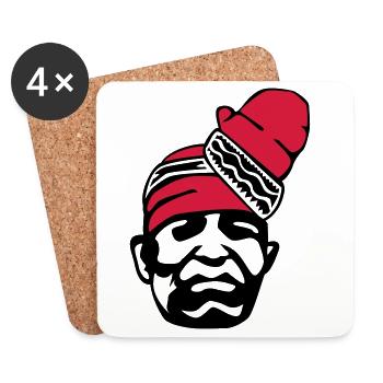 Alifuru Face - Coasters (set of 4) - white - Front