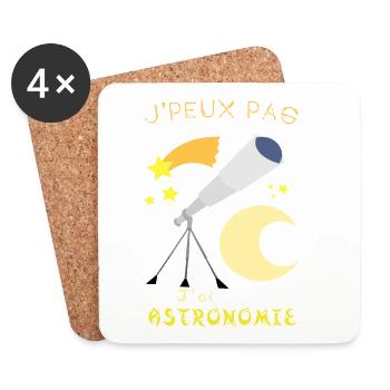 j'peux pas j'ai astronomie - Dessous de verre (lot de 4) - blanc - Devant