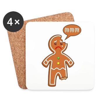 Gingerbread man Mimimi Mi Mi Mi Funny sayings - Coasters (set of 4) - white - Front