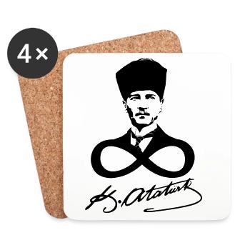 Atatürk-Signatur - Untersetzer (4er-Set) - Weiß - Vorne