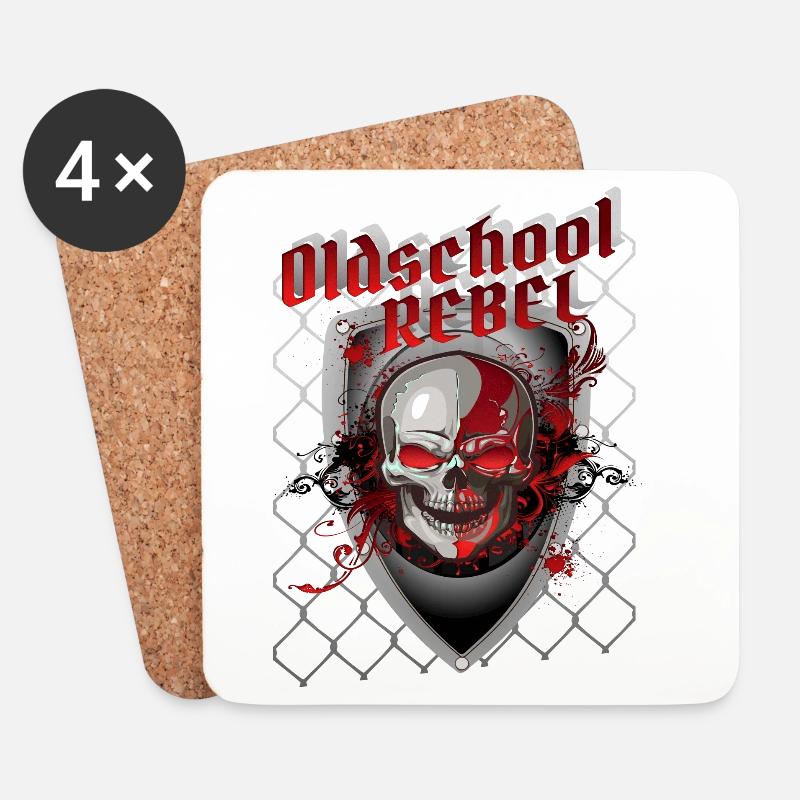 Outlaw Skull - Untersetzer (4er-Set) - Weiß