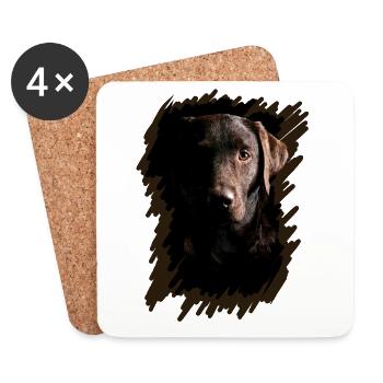 Labrador - Dessous de verre (lot de 4) - blanc - Devant