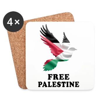 Colombe Palestine libre - Dessous de verre (lot de 4) - blanc - Devant