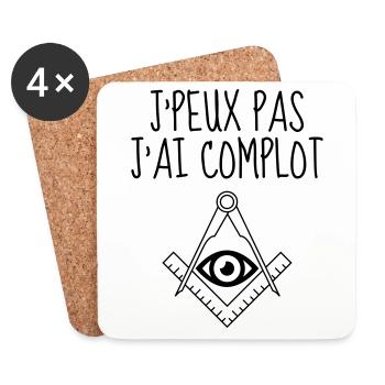 J'peux pas J'ai complot - Dessous de verre (lot de 4) - blanc - Devant