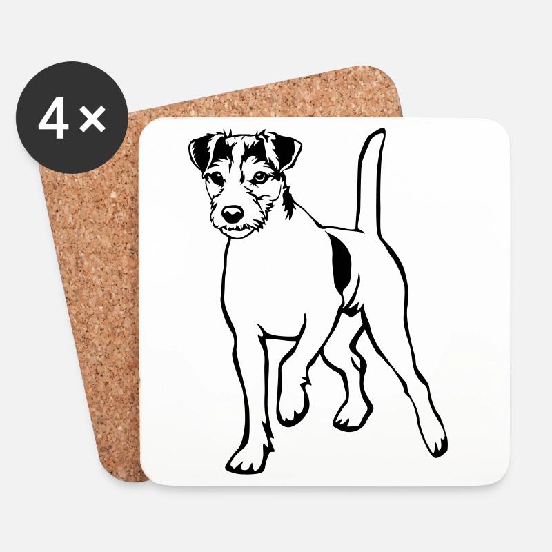 Parson Russell Terrier - Coasters (set of 4) - white