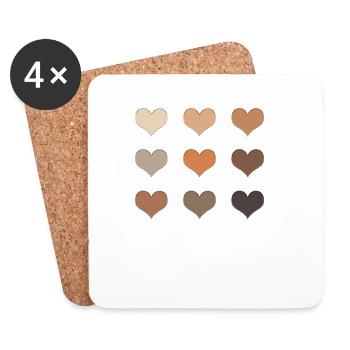 Earthy Nine Hearts - Coasters (set of 4) - white - Front