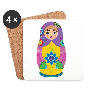 Matryoshka / matryoshka / matryoshka / matryoshka - Coasters (set of 4) - white - Front