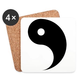 Geteiltes Ying und Yang Zeichen für Paare Yin Yang - Untersetzer (4er-Set) - Weiß - Vorne