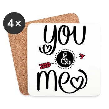You and Me - Untersetzer (4er-Set) - Weiß - Vorne