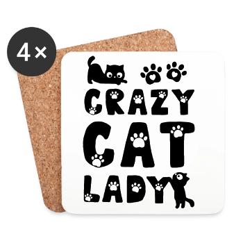 Chat Chats - Dessous de verre (lot de 4) - blanc - Devant