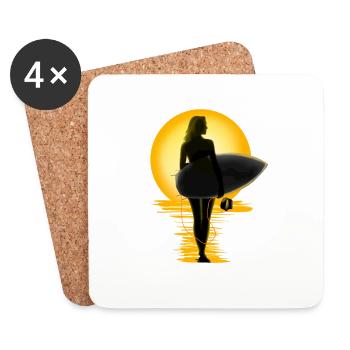 Surfing - Untersetzer (4er-Set) - Weiß - Vorne