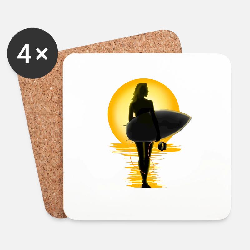 Surfing - Untersetzer (4er-Set) - Weiß