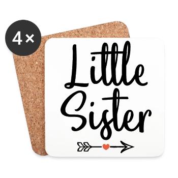 little sister cadeau naissance petite soeur - Dessous de verre (lot de 4) - blanc - Devant