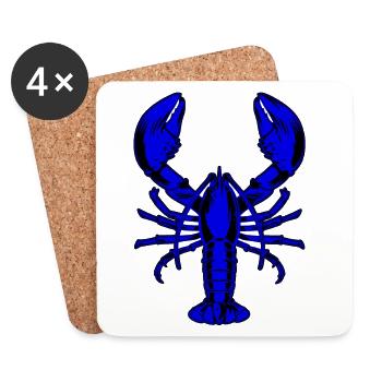 Blauer Hummer - Untersetzer (4er-Set) - Weiß - Vorne