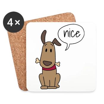 Cute dog - Coasters (set of 4) - white - Front