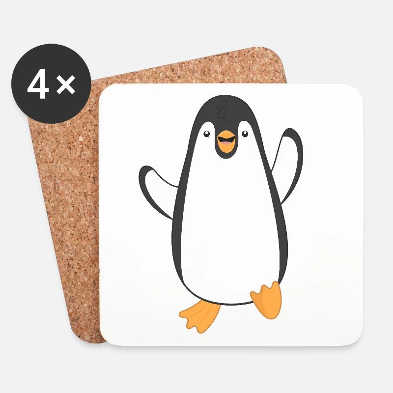 Pinguin Pinguine - Untersetzer (4er-Set) - Weiß