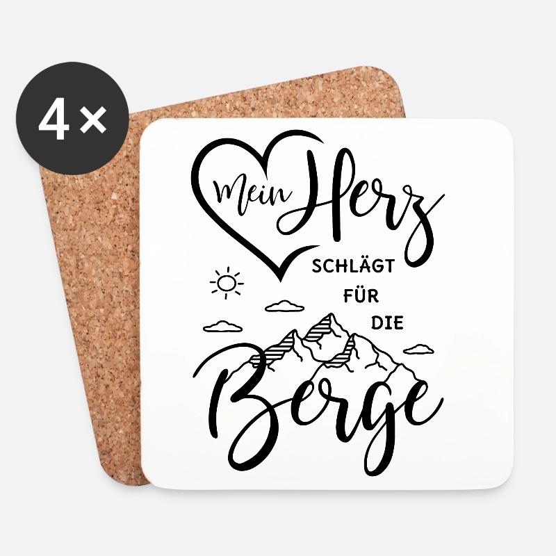 Berge - Untersetzer (4er-Set) - Weiß