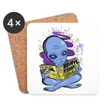 Alien - Croyez en vous - Dessous de verre (lot de 4) - blanc - Devant