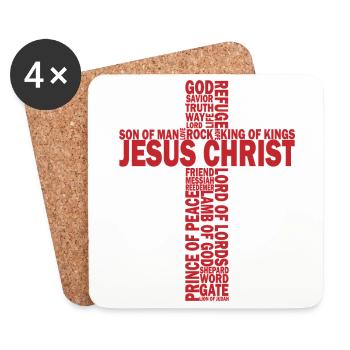 Jésus-Christ Faith Don - Dessous de verre (lot de 4) - blanc - Devant