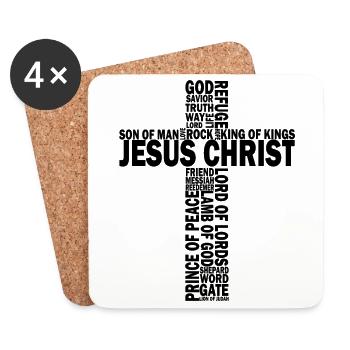 Jésus-Christ Faith Don - Dessous de verre (lot de 4) - blanc - Devant