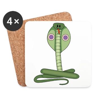 Snake - Coasters (set of 4) - white - Front