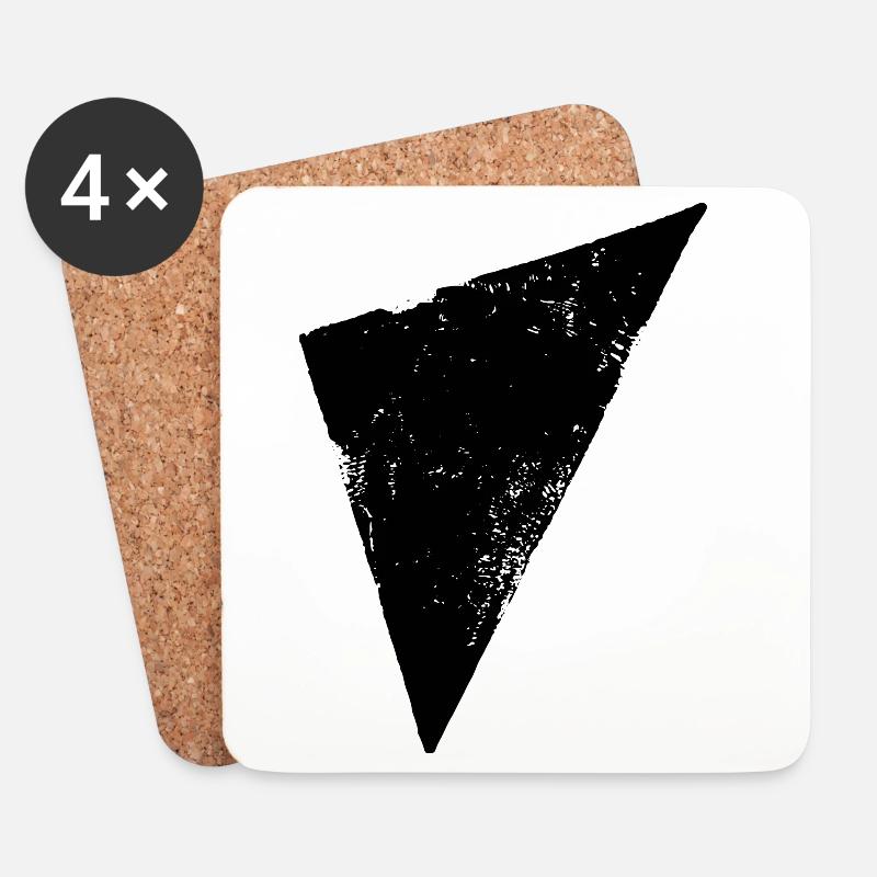 Triangle | Polygone | Triangle - Dessous de verre (lot de 4) - blanc