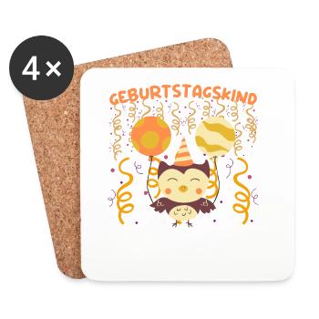 Geburtstagskind - Untersetzer (4er-Set) - Weiß - Vorne