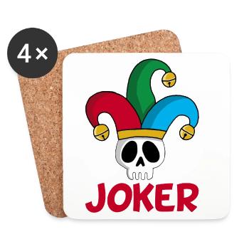 Joker and skull - Coasters (set of 4) - white - Front