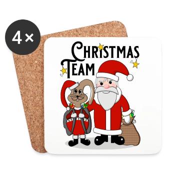 Christmas Team - Untersetzer (4er-Set) - Weiß - Vorne