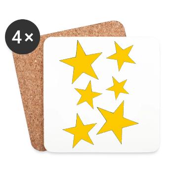 sterne gelb - Untersetzer (4er-Set) - Weiß - Vorne