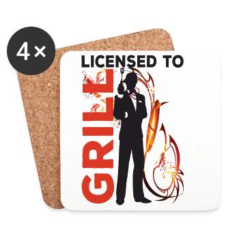 License to Grill Funny BBQ - Coasters (set of 4) - white - Front