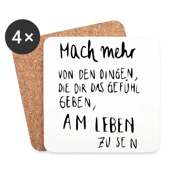 Lebensgefühl - am Leben - Untersetzer (4er-Set) - Weiß - Vorne