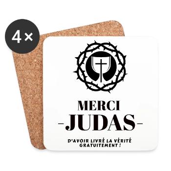 merci judas - Dessous de verre (lot de 4) - blanc - Devant