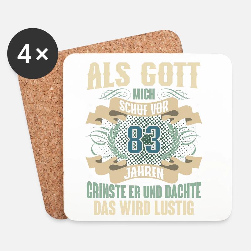 83. Geburtstag Als Gott Mich Schuf Vor - Untersetzer (4er-Set) - Weiß