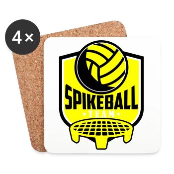 Farben änderbar | Roundnet Spikeball Team Fun - Untersetzer (4er-Set) - Weiß - Vorne