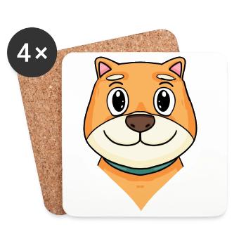 Shiba Inu Dog - Coasters (set of 4) - white - Front