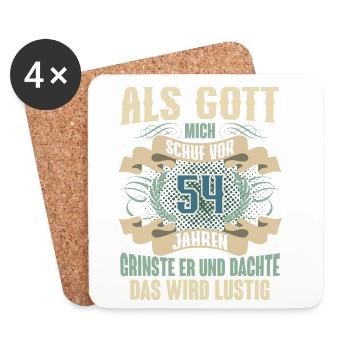 54. Geburtstag Als Gott Mich Schuf Vor - Untersetzer (4er-Set) - Weiß - Vorne