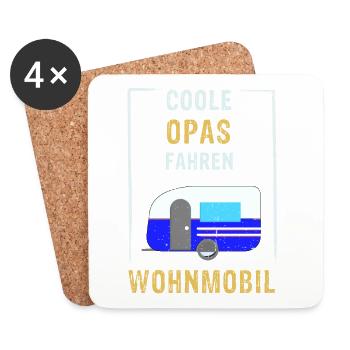 Coole Opas fahren Wohnmobil - Untersetzer (4er-Set) - Weiß - Vorne