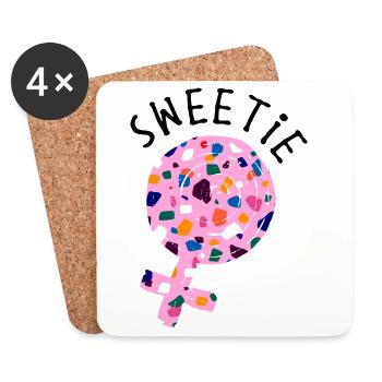Sweet Statement Dessert Sweets Delicious - Coasters (set of 4) - white - Front