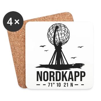 Nordkap Nordkap Norwegen Nordkap - Untersetzer (4er-Set) - Weiß - Vorne