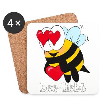 bee liebt - Untersetzer (4er-Set) - Weiß - Vorne