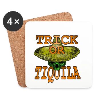 Trick ou Tiquila Shirt - Dessous de verre (lot de 4) - blanc - Devant