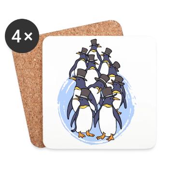Vögel Tier Zoo Pinguin Antarktis Seevogel - Untersetzer (4er-Set) - Weiß - Vorne