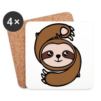 Cool Zoo Mammal Paresseux Jungle Jungle - Dessous de verre (lot de 4) - blanc - Devant