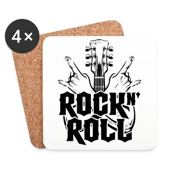 Rock And Roll | Farben änderbar - Untersetzer (4er-Set) - Weiß - Vorne