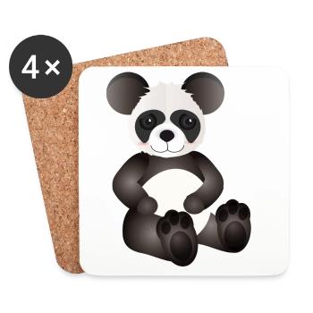 zuckersüßer kleiner Panda als tierischer Begleiter - Untersetzer (4er-Set) - Weiß - Vorne