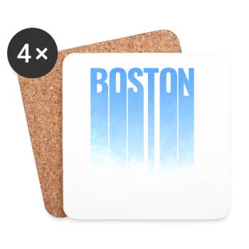 Boston Skyline Classic T-Shirt - Dessous de verre (lot de 4) - blanc - Devant