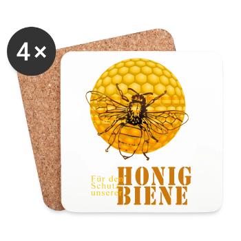 für den Schutz unserer Honigbiene - Tierschutz - Untersetzer (4er-Set) - Weiß - Vorne