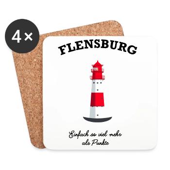 Flensburg Leuchtturm Falshöft, Mehr als Punkte - Untersetzer (4er-Set) - Weiß - Vorne